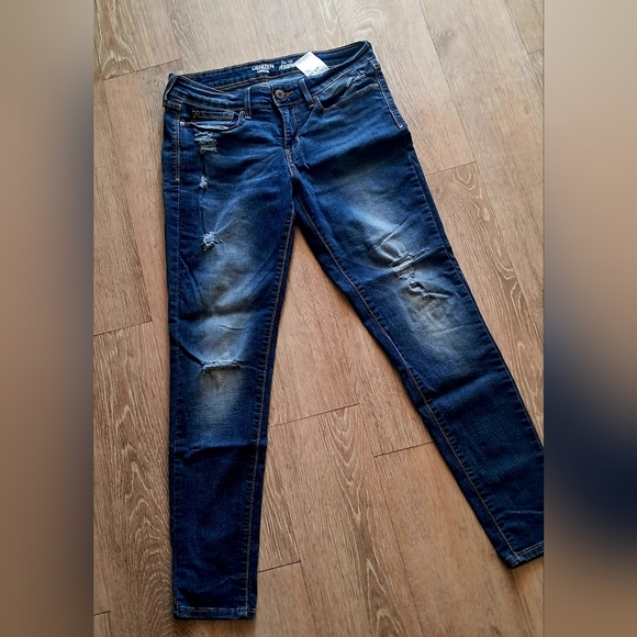 Levi's Size 9 Women's Distressed Skinny Jeans - Dark Blue - Picture 4 of 16